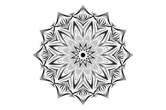 Black Decorative Ornamental Mandala Graphics