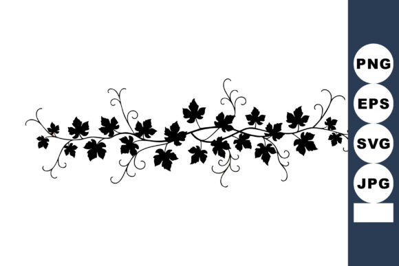 Black Grapevine Decorative Border with L Graphics