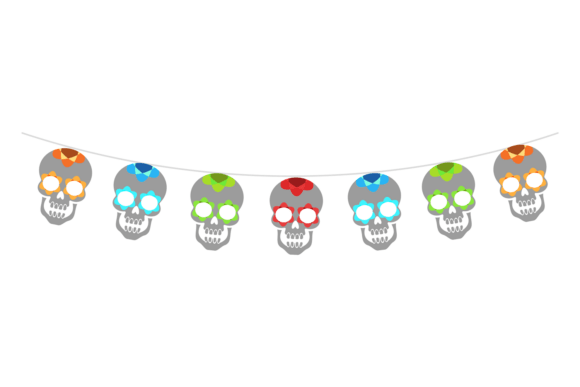 Color Skull Garland for Digital Sellers