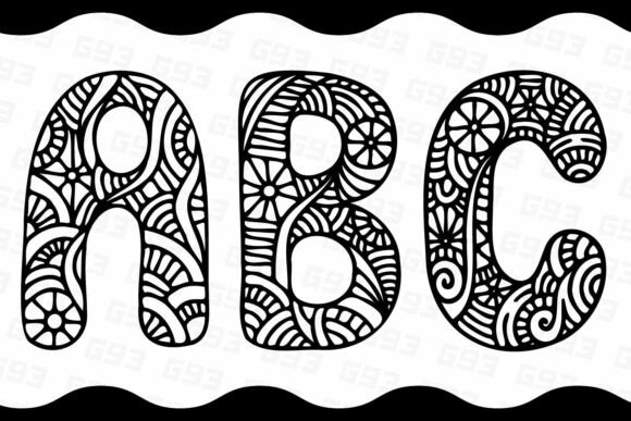 Decorative A,B and C Characters Graphics