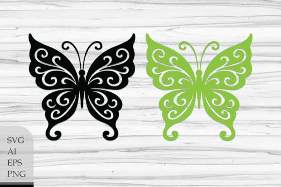 Decorative Butterfly with Shoots Graphics