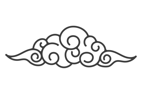 Decorative Cloud Line Icon for Graphics and Illustrations
