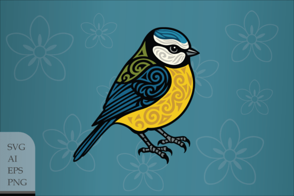 Decorative Eurasian Blue Tit Graphics for Local Branding