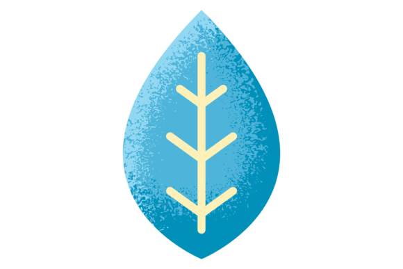 Decorative Leaf in Trendy Textured Style Graphics