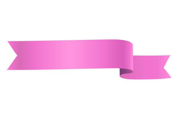 Decorative Pink Ribbon. Satin Banner Tag Graphics