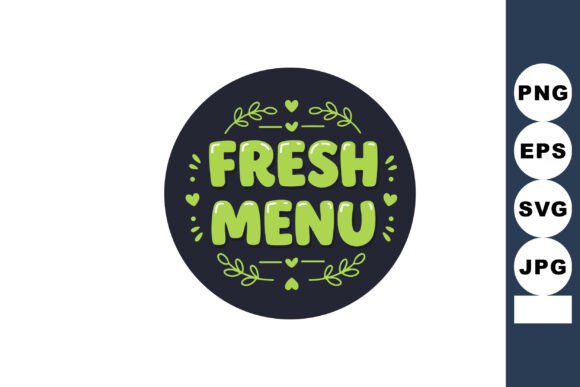 Fresh Menu Text Design with Decorative L: Graphics & Illustrations