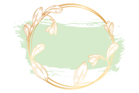 Golden Floral Frame for Modern Design