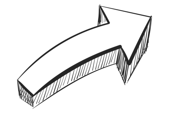 Hand Drawn 3d Arrow