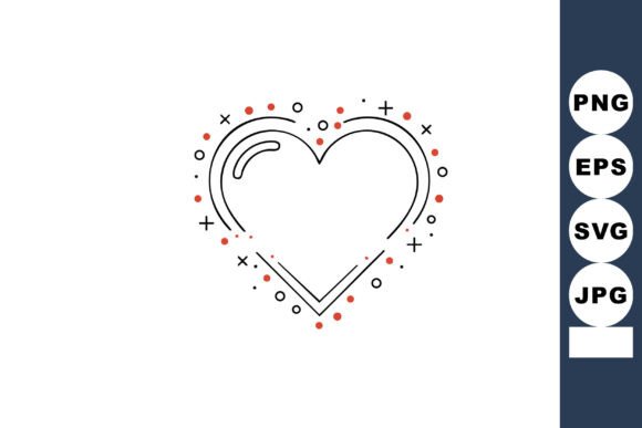 Heart Shape with Abstract Decorative Dot Graphics