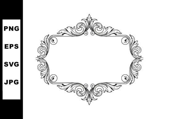 Ornate Vintage Decorative Frame Border W for Graphics and Illustrations